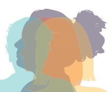 silhouette of womens heads