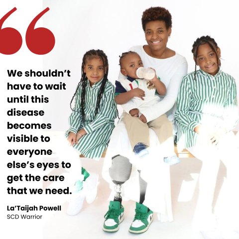 La'Taijah quote: We shouldn't have to wait until this disease becomes visable to everyone else's eyes to get the care we need.
