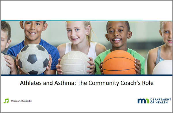 opening page of the Athletes and Asthma: The Community Coach's Role course