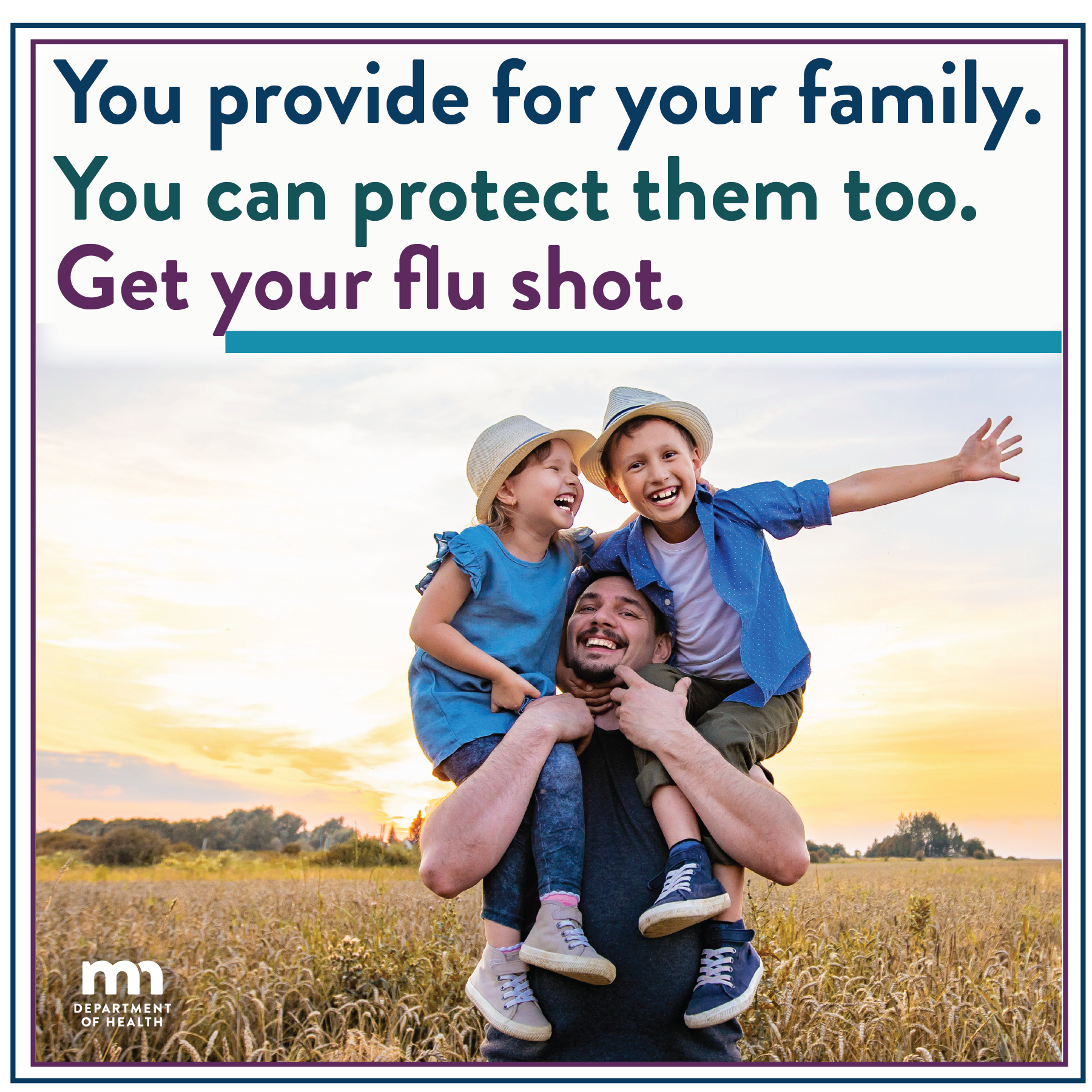 You provide for your family, Protect, family with blue bar